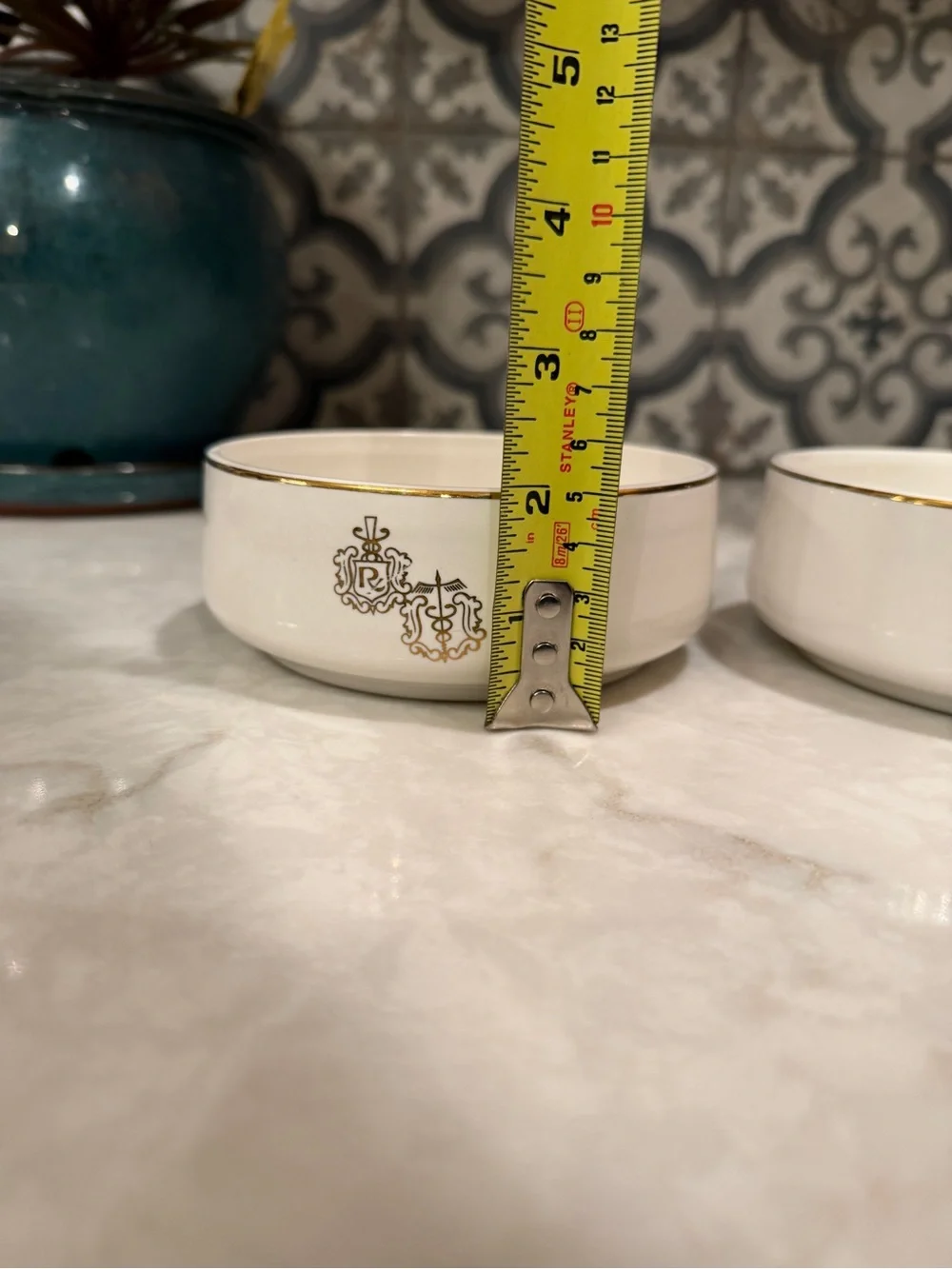 VIntage Collector’s Hall China “RX Pharmacy” Bowls with Gold Details-Set of 2